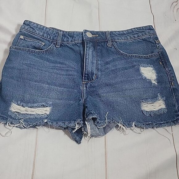 𝅺womens Gilded Intent High Rise Distressed Jean Shorts size 29 Summer Style - Picture 1 of 6